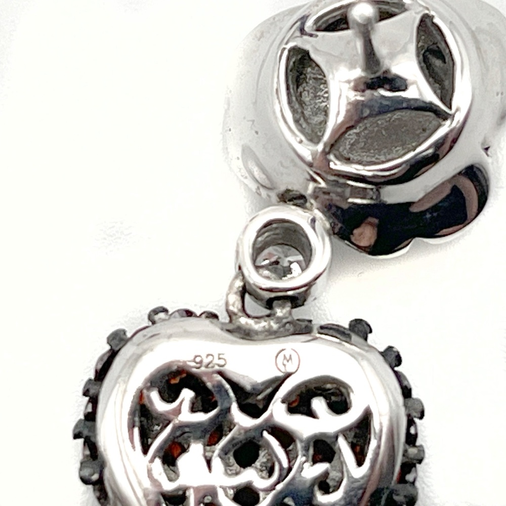 Giorgio Martello Milano 925 Silver and Ruby Pavé Earrings | Vintage 80's - Picture 8 of 9